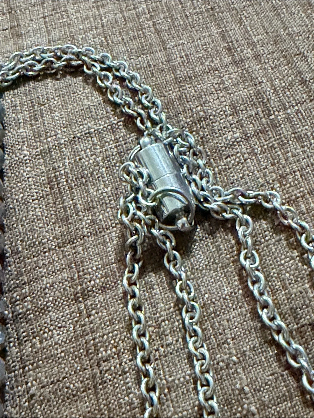 Silver Faceted Bead Lanyard with Lobster Clasp